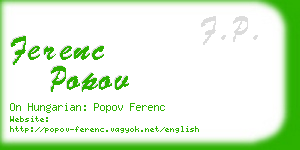 ferenc popov business card